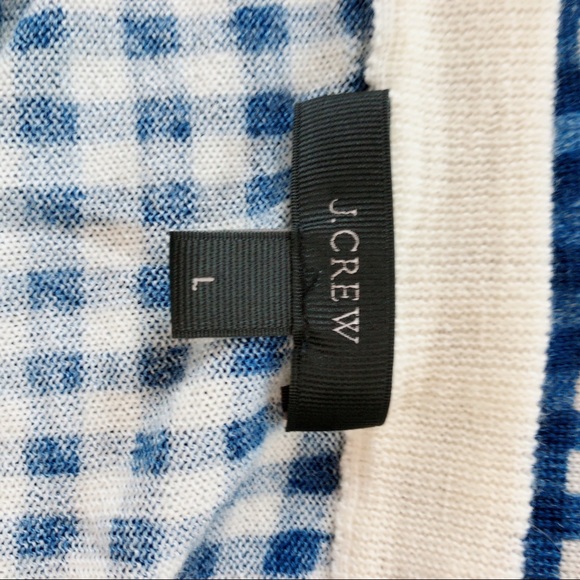 J. Crew Tippi Gingham Print Crewneck Sweater L - Picture 5 of 8